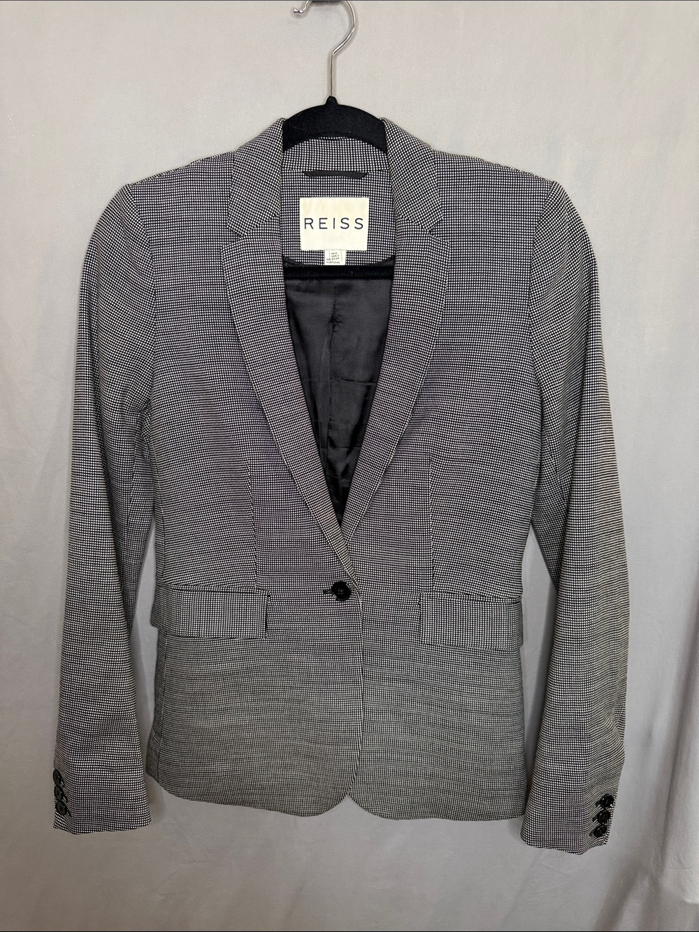 REISS Neela Check Wool Blend Blazer